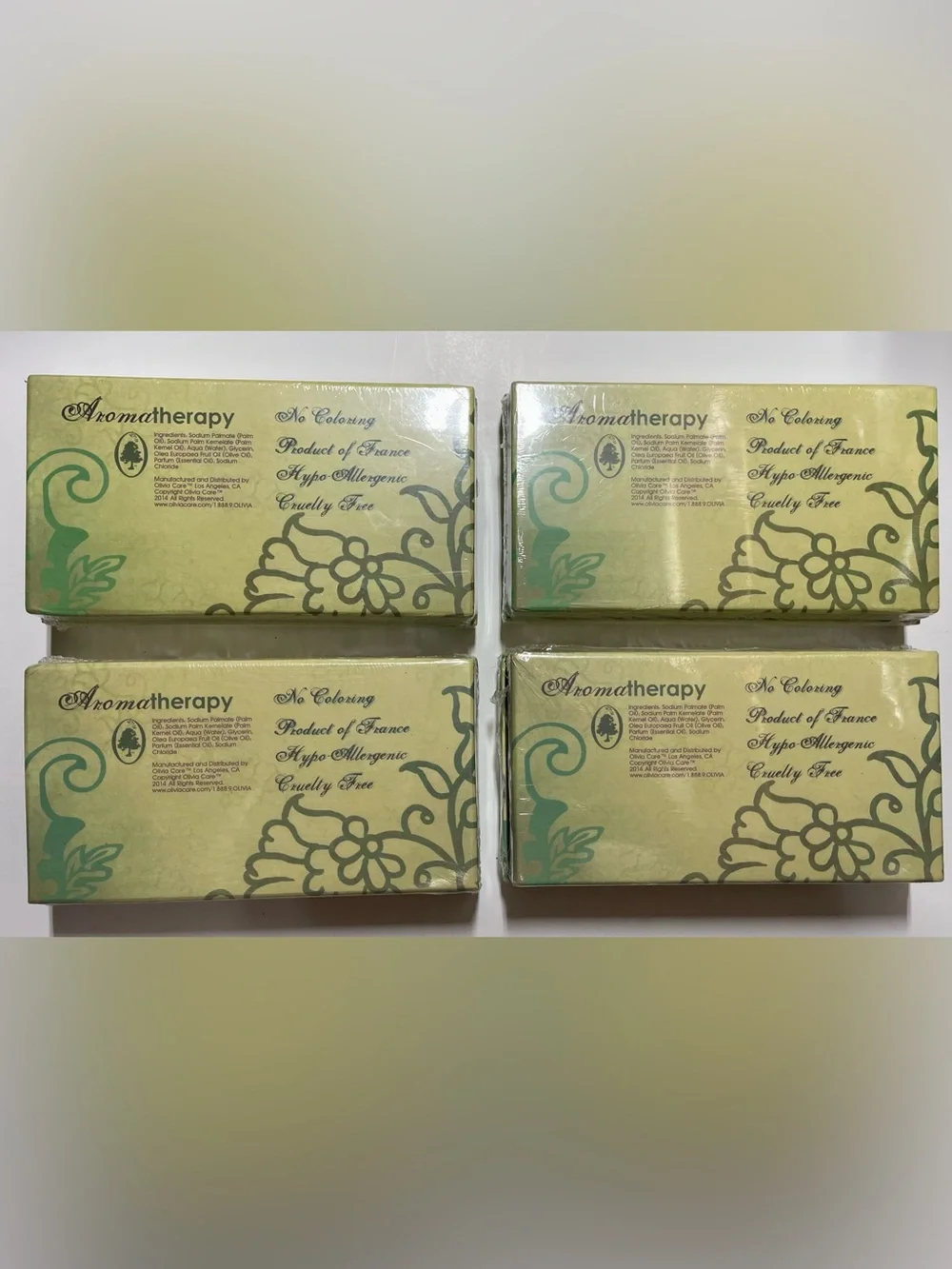 NWT Lot of 4 Olivia Care Verbena Olive Oil Bath Soap Sets 12 Bars 60oz